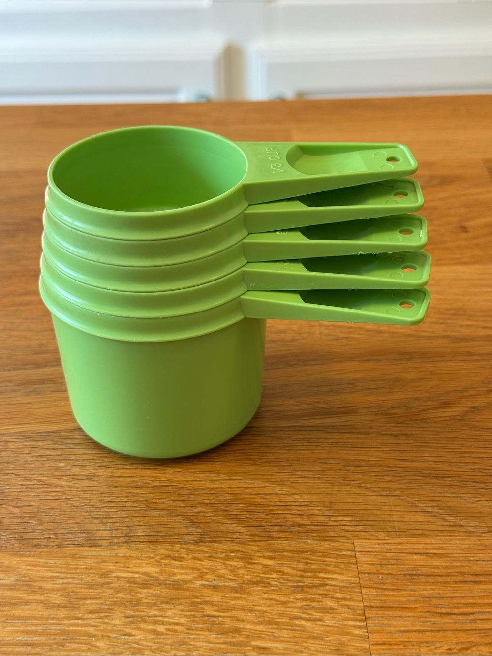 🍏 Vintage Tupperware Measuring Cups | Green | Complete Except 1/4 Cup